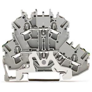 Schutzleiter-Reihenklemme - Schutzleiter Doppelstockklemme Durchgangsklemme 5,2mm grau - 2002-2227