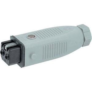 Rechtecksteckverbinder (Industriesteckverbinder) - Kabeldose / Kupplungsdose 2-polig + PE 250 V AC/DC - GRAU - 930621106 STAK 2