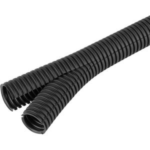 Kunststoff-Wellschlauch - Verschließbares Wellrohr flexibel 11 mm schwarz 50 m - 37001100