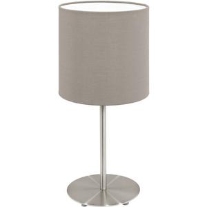 Tischleuchte - Tischleuchte PASTERI 1x40W E14 H-275 nickel-matt /Taupe Kabelschalter - 95726