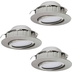 Downlights und Einbaustrahler - 3 x Einbauspot PINEDA 3x6W LED 3000K Ø84 nickel-matt - 95853