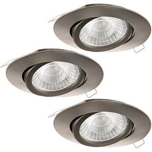 Downlights und Einbaustrahler - SET 3 x Einbauspot TEDO 1 3x5W GU10-LED nickel-matt Stepdimm inkl. LM - 95359