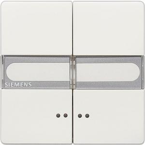 Abdeckung für Schalter, Taster, Dimmer, Jalousie - DELTA style platin-metallic Wippe mit Fenster, mit Schild - 5TG7157-1