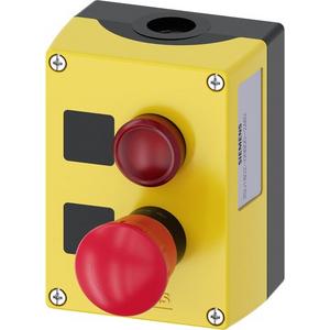 Befehls- und Meldegeräte-Kombination im Gehäuse - Gehäuse Befehlsgeräte 22mm rund gelb mit Schutzkragen 2 Befehlsstelle - 3SU1802-0NB00-2AB2