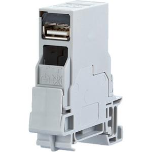 Tragschienenadapter - Anschlusseinheit TS35 mit E-DAT Industry USB A 2.0 coupler insert - 1401U06113KE
