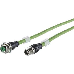 Patchkabel Kupfer Industrie - Verbindungsleitung M12 Stecker - Buchse 8-polig x-kodiert 2,0 m - 142M2X12020