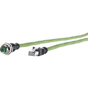 Patchkabel Kupfer Industrie - Verbindungsleitung M12-Buchse - RJ45-Stecker 8-polig X-kodiert 10,0 m - 142M2X25100