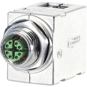Modulare Kupplung - Schaltschrankdurchführung M12 X-kodiert auf RJ45 - gewinkelt 8-polig - MWN911A415