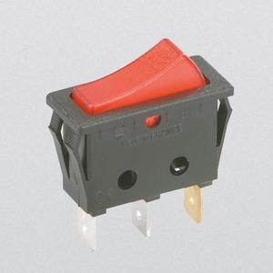 Installationsschalter - Wippenschalter Serie 3652 Ausschalter 16A 1-polig 250V schwarz/rot beleuchtet - 3652-813.22