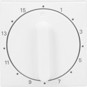 Abdeckung für Schalter, Taster, Dimmer, Jalousie - Zentralscheibe Drehknopf Zeitschaltuhr Aufdruck 1-15 alpinweiß - balance SI - 2CKA001753A0263