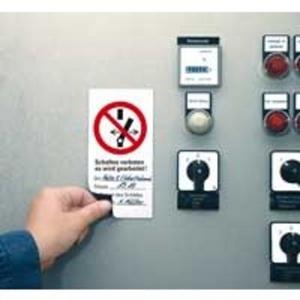 Warn-/Hinweisschild - Wartungskennzeichen Schalten verboten! Es … Magnetfolie 148 x 74 mm - HEIN_179050