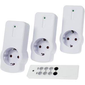 Funkempfänger - Funksteckdosen 3-er Set mit Fernbedienung - 24080