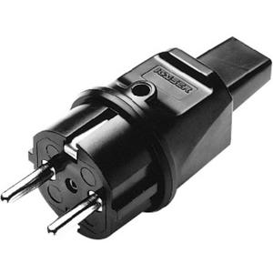SCHUKO-Stecker - Anschlussstecker für Lichterkettenleitung schwarz - 730/13/SW
