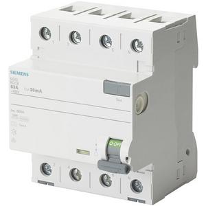 Fehlerstrom-Schutzschalter - FI-Schutzschalter  63A 4-polig 30mA Typ A kurzverz. - 5SV3346-6LB01