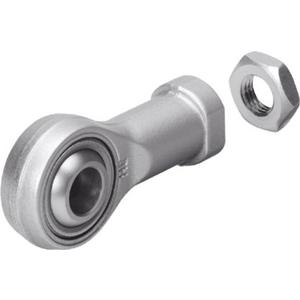 Zubehör für pneumatische Anlagen / Anlagenteile - Gelenkkopf M6 mit Sechskantmutter für sphärisch schwenkbare Zylinderbefestigung - 195580