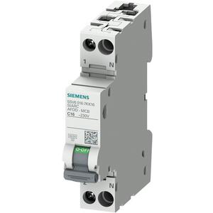 Leitungsschutzschalter mit Zusatzeinrichtung - Brandschutzschalter-LS-Kombi 230V 6kA 2polig C 16A Kompakt (1TE) - 5SV6016-7KK16