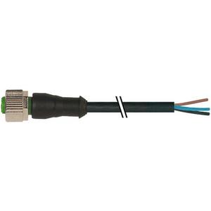 Konfektioniertes Sensor-Aktor-Kabel - Steckverbinder 4-polig mit Buchse 0° M12 - freies Leitungsende 10 m schwarz - 7000-12221-6341000