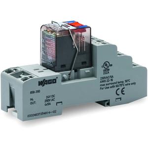 Schaltrelais - Stecksockel mit Industrierelais Spulenspannung: DC 24 V 4 Wechsler grau - 858-390