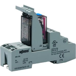 Schaltrelais - Stecksockel mit Industrierelais Spulenspannung: DC 24 V 4 Wechsler grau - 858-304