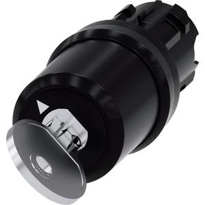 Frontelement für Wahlschalter - Schlüsselschalter BKS 22mm rund Schließ-Nr. E1 (VW) o. Schlüssel O-I - 3SU1000-5QF11-0AA0