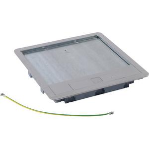 Geräteeinsatz für Unterflurmontage - Deckel mit Teppichrand 18/24 Module Edelstahl - 088005