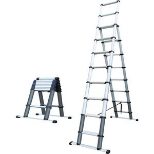 Sprossenleiter - Aluminium Teleskop Stehleiter 10 Stufen - 392806