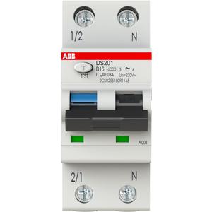Kombination FI-Schalter/Leitungsschutzschalter - FI/LS Typ A 1+N-polig Charakteristik B Bemessungsstrom 16A 30mA 6kA - 2CSR255180R1165