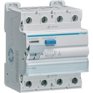 Fehlerstrom-Schutzschalter - FI-Schutzschalter  40A 4-polig 100mA Typ A - CEA640D