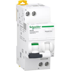 Kombination FI-Schalter/Leitungsschutzschalter - Acti9 iCV40N Fehlerstrom- Leitungsschutzschalter 1+N 6 kA B-Char 16 A Typ A - A9DG3616