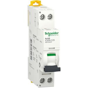 Leitungsschutzschalter - LS-Schalter Acti9 iC40N 1P+N 25A C Kurve 6kA/10kA - A9P54625