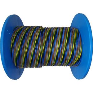 Aderleitung Eindrähtig - PVC-Aderleitung H07V-U 5x1,5mm² schwarz-blau-braun-grau-gelb/grün Spule 200 m - YE 5X1,5 VERDRILLT