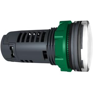 Leuchtmelder, Komplettgerät - Leuchtmelder Monoblock weiß Ø 22mm glatte Kalotte mit integr. LED 230-240V - XB5EVM1