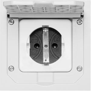 Steckdose - Einbaugehäuse Alu-Druckguss grau mit SCHUKO-Steckdose IP41 - 1471460