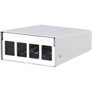 Frontpanel/Patchpanel leer (Schaltschrank) - Keystone AP-Gehäuse 4 Port reinweiß unbestückt - 130861-0402KE