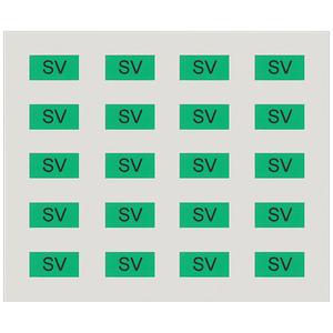 Bezeichnungsmaterial für Installationsschalterprogramme - Beschriftungsbogen mit 20 Klebeschildern in grün zur Kennzeichnung von Schuko - 5UH1084