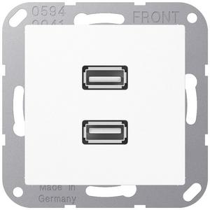Multifunktions-Anschlussdose - 2 x USB Tragring Schraubbefestigung bruchsicher - MAA1153WW