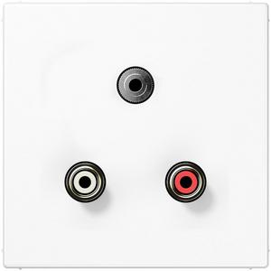 Multifunktions-Anschlussdose - Cinch Audio und Miniklinke 3,5 mm Tragring Schraubbefestigung bruchsicher - MALS1011WW