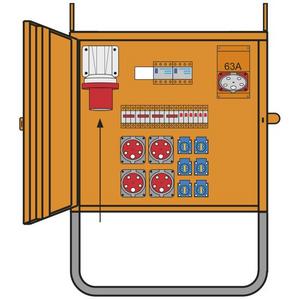 Baustromverteiler - PCE Baustromverteiler 44Kv ÖVE EN 61439/4 RAL 2000 - 690786076