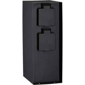 Elektrisches Zubehör - RIO IP44 Steckdosensäule eckig 2 fach Anthrazit Zeitschaltuhr - 94314