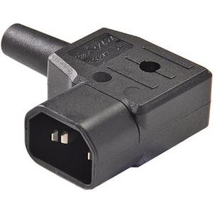 Gerätesteckvorrichtung - Geräteanschlussstecker 70°/10A mit Schutzkontakt abgewinkelte Leitungseinführung - 747/SW