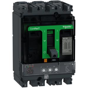 Leistungsschalter für Trafo-, Generator- und Anlagenschutz - Kompaktleistungsschalter ComPacT NSX160N mit Micrologic 2.2 3P3D 57-160A,50kA - C16N32D160