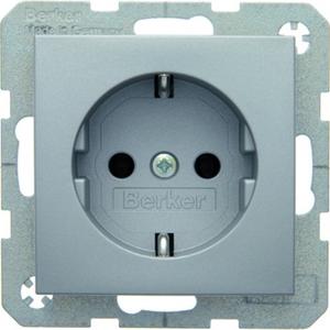 Steckdose - SCHUKO-Steckdose B.1/B.7 - Alu matt - 47431404