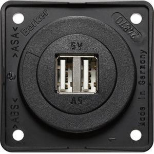 USB-Spannungsversorgung - INTEGRO USB Ladesteckdose 12V 2-fach schwarz - 926022503