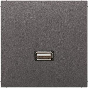 Multifunktions-Anschlussdose - Multimedia-Anschlusssystem USB 2.0, Serie LS, anthrazit (lackiertes Aluminium) - MAAL1122AN