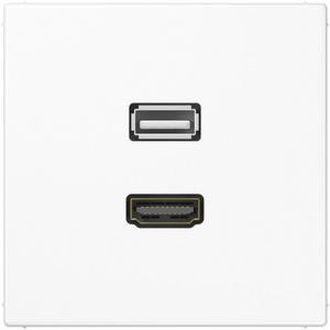 Multifunktions-Anschlussdose - Multimedia-Anschlusssystem HDMI / USB 2.0, Serie LS, alpinweiß - MALS1163WW
