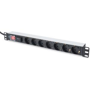 Power distribution unit (PDU) - Steckdosenleiste 7-fach für 19 Zoll + ÜSS - R-SDL7ÜSSMS