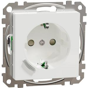 Steckdose - Wiser Smarte SCHUKO-Steckdose 16A System M Thermopl. brillant Aktivweiß glänzend - MEG2380-0325