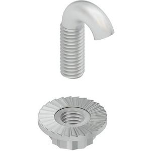 Metallschraube - Hakenschraube Gewinde M6 mit verzahnter Flanschmutter Ø 17 mm Stahl - 280506