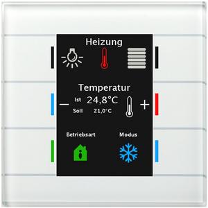 Tastsensoren KNX - KNX Glastaster II Smart mit Farbdisplay und Temperatursensor Weiß - BE-GT2TW.02