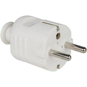 SCHUKO-Stecker - Schutzkontaktstecker PP 2SL Tülle zentral IP20 weiß - 08266
